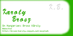 karoly brosz business card
